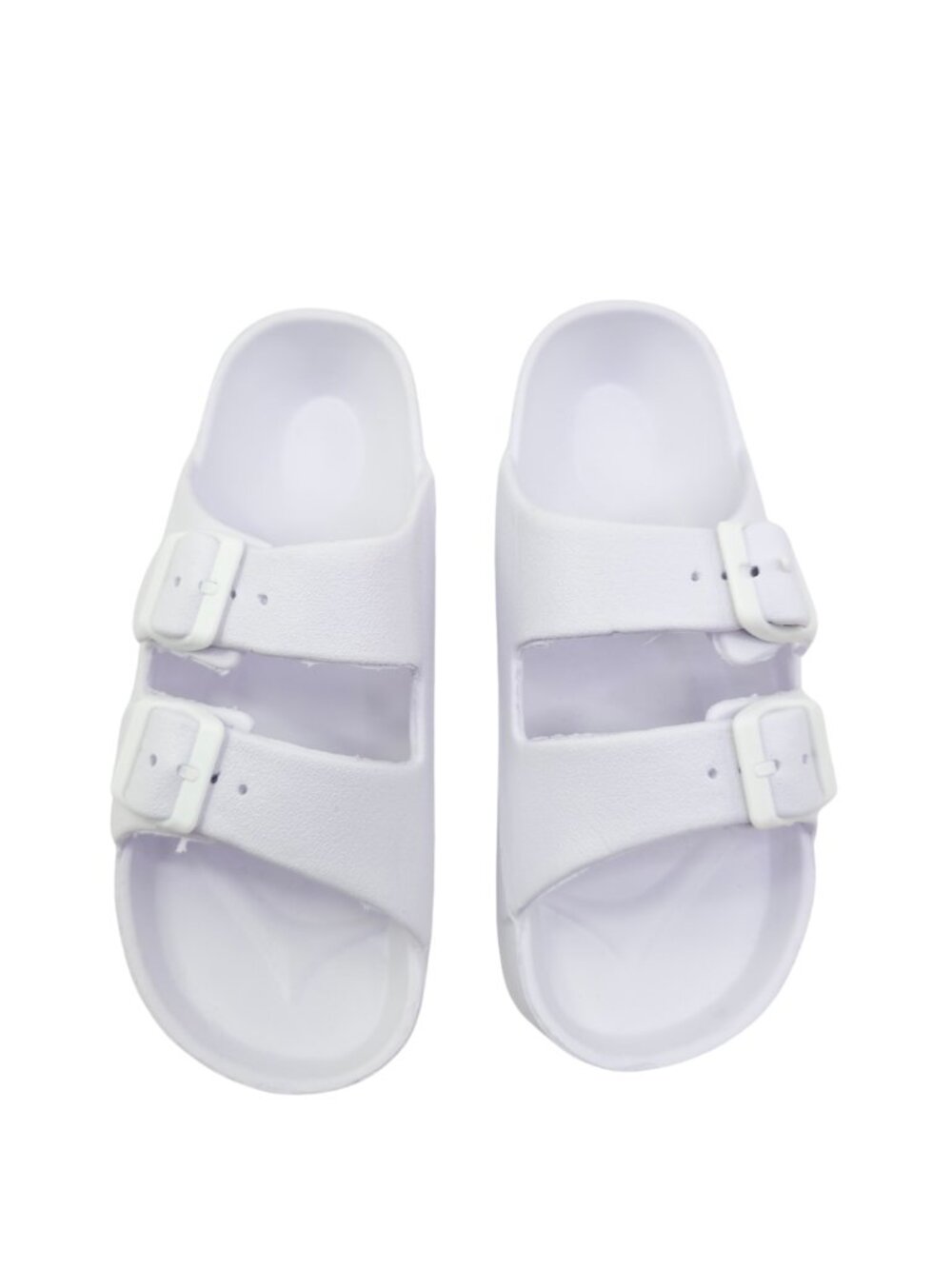 Women's White Foam Chunky Sandals w/ Buckle Straps
